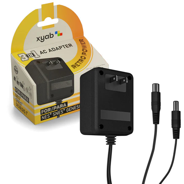 3in1 AC Adapter (NES/SNES/Genesis) - XYAB - Super Nintendo