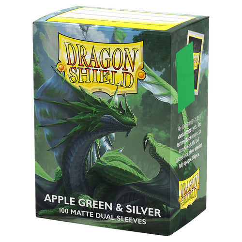 Dragon Shield Matte Dual Sleeves Apple Green & Silver Dragon Shield Matte Dual Sleeves Apple Green & Silver