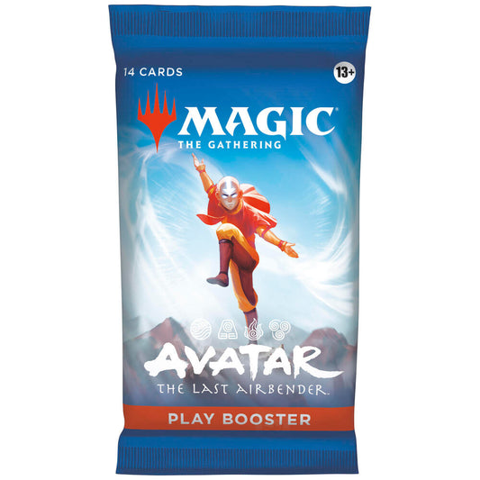 Magic the Gathering play booster pack featuring Avatar: The Last Airbender theme on a blue background