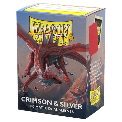 Dragon Shield Dual Matte Sleeves - Crimson & Silver - 100ct - Card Sleeve(s)