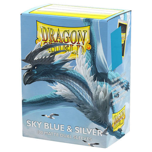 Dragon Shield Dual Matte Sleeves - Sky Blue & Silver - 100ct - Card Sleeve(s)