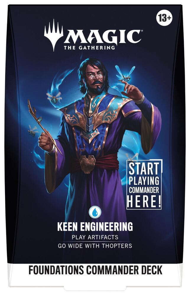 Magic: The Gathering card game deck packaging with character illustration and text.