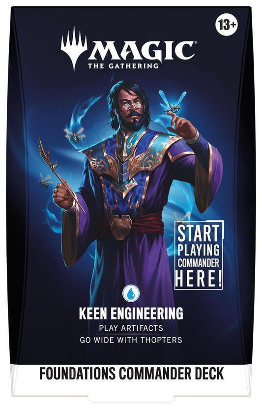 Magic: The Gathering card game deck packaging with character illustration and text.