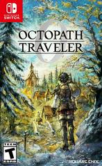 Game cover of 'Octopath Traveler' for Nintendo Switch with a character walking through a forest.