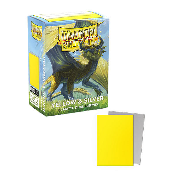 Dragon Shield Dual Matte Sleeves - Yellow & Silver - 100ct - Card Sleeve(s)