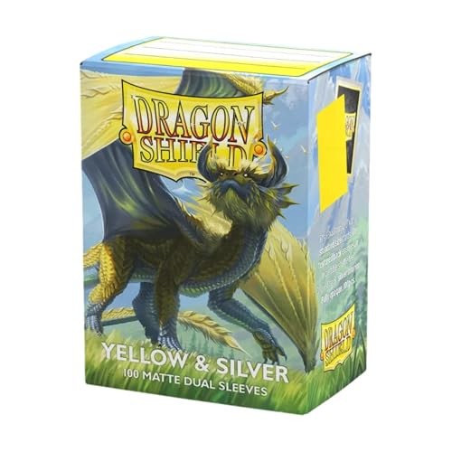 Dragon Shield Dual Matte Sleeves - Yellow & Silver - 100ct - Card Sleeve(s)