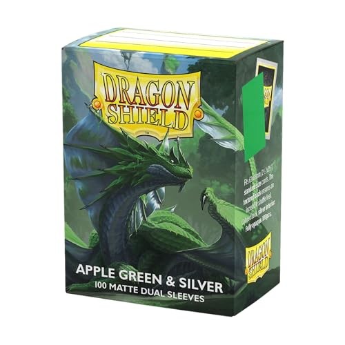 Dragon Shield Dual Matte Sleeves - Apple Green & Silver - 100ct - Card Sleeve(s)